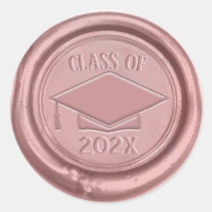 Adesivo Classe de Boné de formatura Dourado rosa de 2023 c