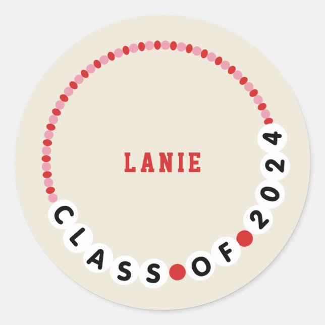 Adesivo Classe de Bracelete de Amizade de Graduação 2024 (Frente)