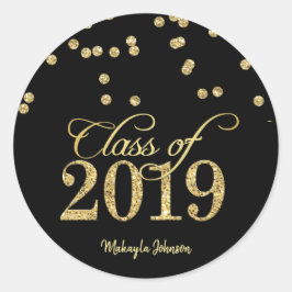 Adesivo Classe de brilho de pontos polka pretos e Dourados