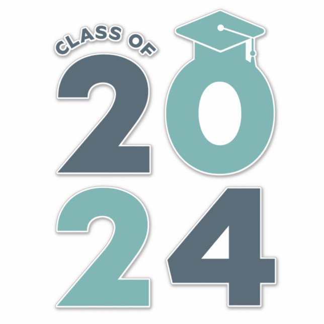 Adesivo Classe de design de graduação de 2024 (Frente)