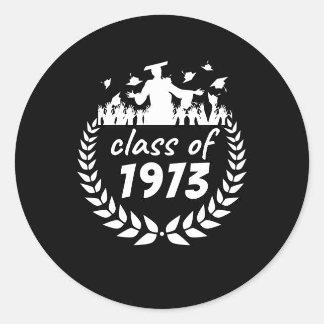 Adesivo classe de design de graduação ou reunião de 1973 p (Frente)