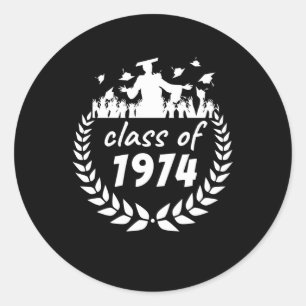 Adesivo classe de design de graduação ou reunião de 1974 p