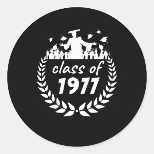 Adesivo classe de design de graduação ou reunião de 1977 p