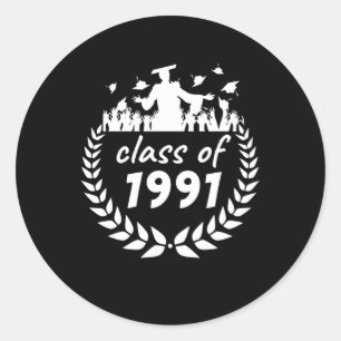 Adesivo classe de design de graduação ou reunião de 1991 p