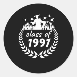 Adesivo classe de design de graduação ou reunião de 1997 p