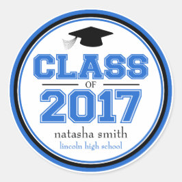 Adesivo Classe De Favor Da Graduação 2017 (Azul / Preto)