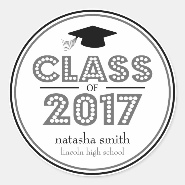 Adesivo Classe De Favor Da Graduação 2017 (Cinza/Preto) (Frente)