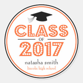 Adesivo Classe De Favor Da Graduação 2017 (Laranja / Preto