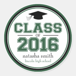 Adesivo Classe De Favor Da Graduação De 2016 (Esmeralda / 