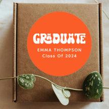 Classe De Formando De Laranja Retro De 2024