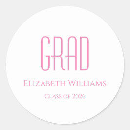 Adesivo Classe de Graduação da Tipografia Rosa Simples 202