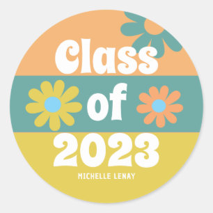 Adesivo Classe de Graduação de Daisies Retro de 2023