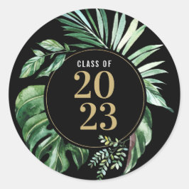 Adesivo Classe de Graduação de Folha Tropical Verde de 202