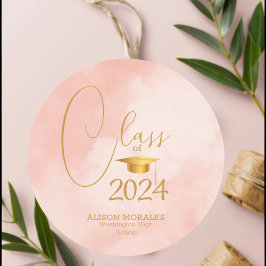 Adesivo Classe De Graduação De Pêssego De Goldenrod 2024