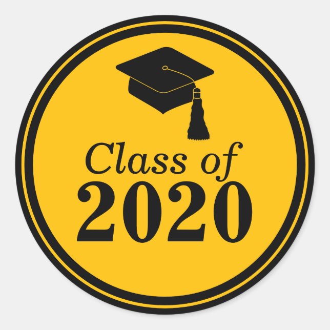 Adesivo Classe de graduação Dourada a preto 2024 (Frente)
