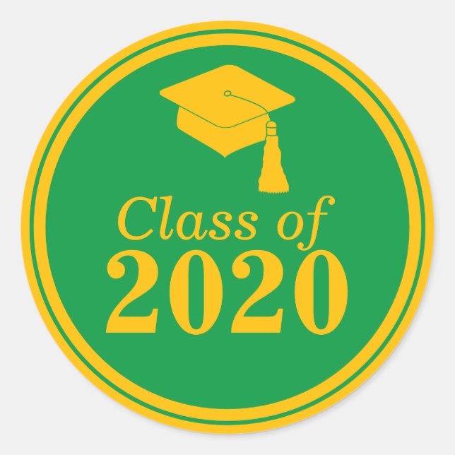 Adesivo Classe de Graduação Dourada Verde 2024 (Frente)
