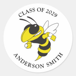 Adesivo Classe de Graduação Simples de Jaqueta Amarelo Pre