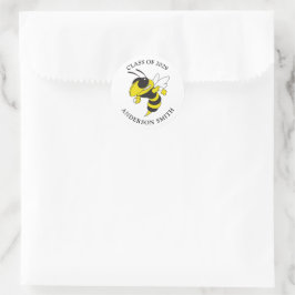 Adesivo Classe de Graduação Simples de Jaqueta Amarelo Pre