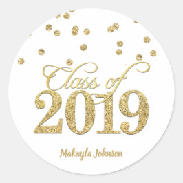 Adesivo Classe de Literatura de Polka-pontos Dourados de 2