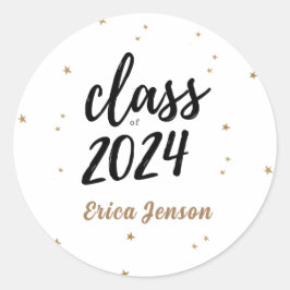 Adesivo Classe de Nome Personalizado de Cookies Dourados p