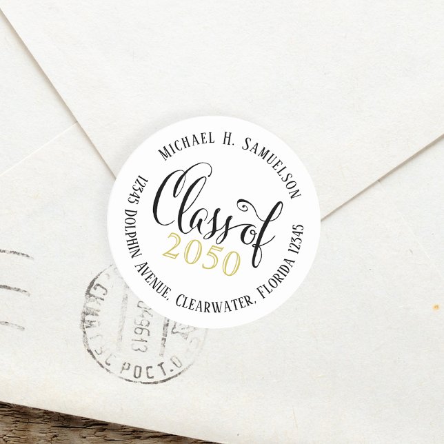 Adesivo Classe de Script Elegante Moderno de Graduação de  (Criador carregado)