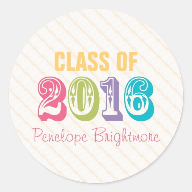 Adesivo Classe de Tipografia Arco-Íris de 2016 (Frente)