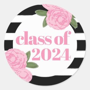 Adesivo Classe de um preto cor-de-rosa de 2018 rosas +