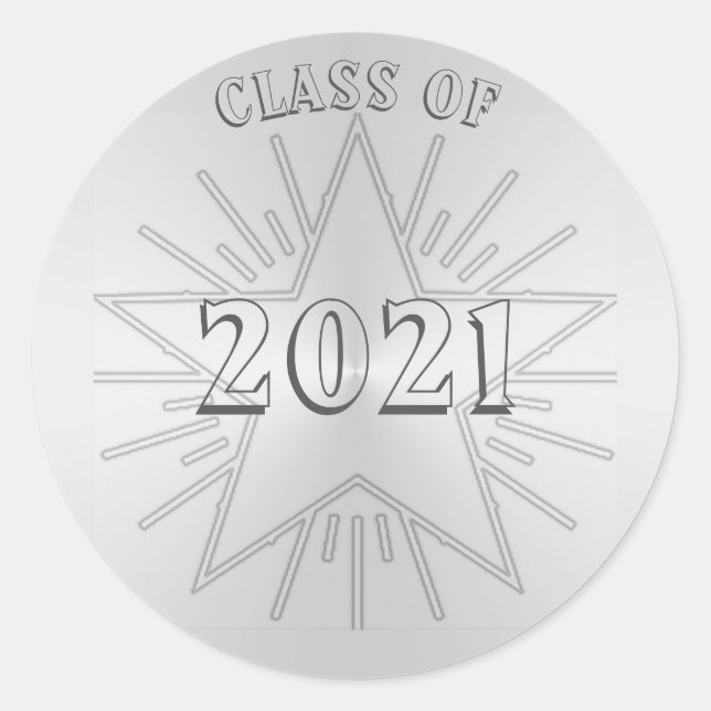Adesivo Classe do dia de graduação de 2021 por Janz Silver (Frente)