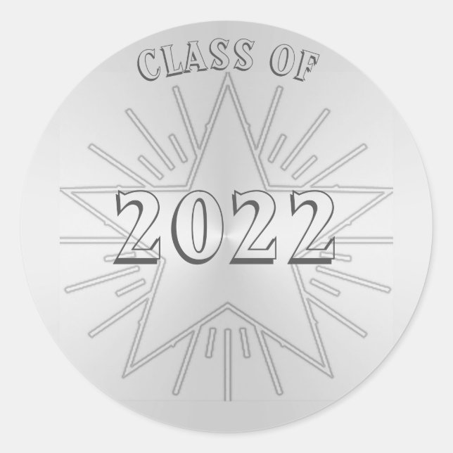 Adesivo Classe do dia de graduação de 2022 por Janz Silver (Frente)