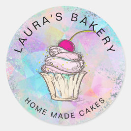 Adesivo Classe Dourada do Rosa Home Bakery do Cupcake Cake