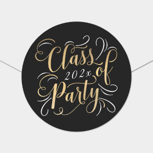 Adesivo Classe Dourada Elegante de Graduação 2025