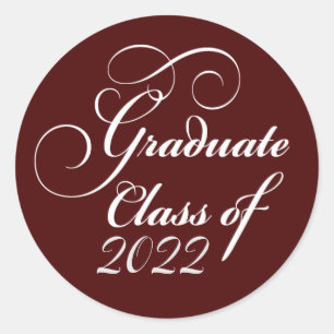 Adesivo Classe Elegante de Graduação de 2022 Obrigado