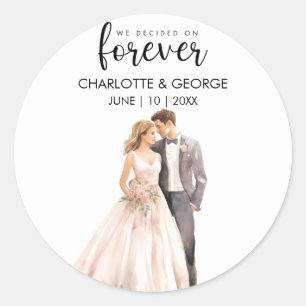 Adesivo Classe Forever Wedde Node Groom Back Watercolor