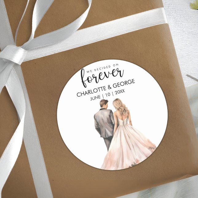 Adesivo Classe Forever Wedde Node Groom Back Watercolor (Criador carregado)