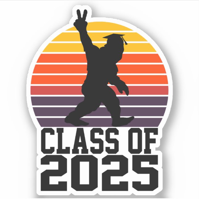 Adesivo Classe Funny Bigfoot de 2025 - Graduação 2025 (Frente)