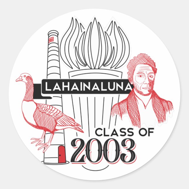 Adesivo Classe Lahainaluna de 2003 Round Sticker (Frente)