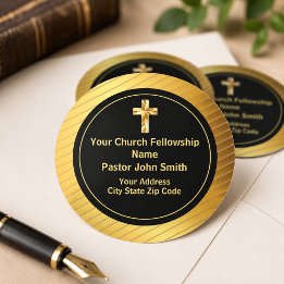 Adesivo Classe Negócios Igreja Pastor Ouro e Preto