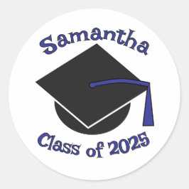 Adesivo Classe Personalizada de Azul de Graduação 2025