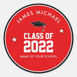 Adesivo Classe Vermelha Personalizada de Graduação de Se