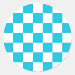 Adesivo Classic aqua blue checkerboard