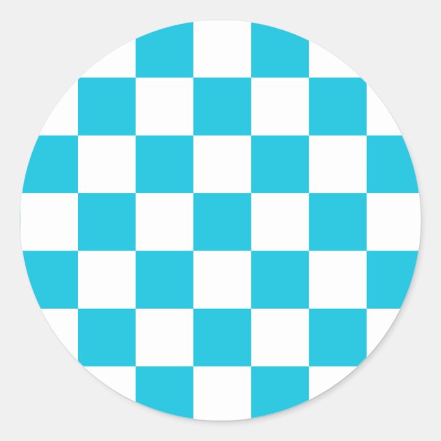 Adesivo Classic aqua blue checkerboard (Frente)