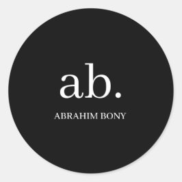 Adesivo Classic Black White Minimal Monogram Design