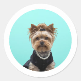 Adesivo Classic Breakfast Poster Yorkshire Terrier Yorkie