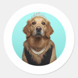 Adesivo Classic Chic Breakfast Poster Golden Retriever