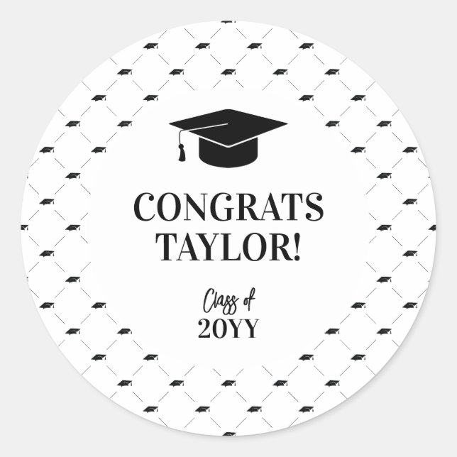 Adesivo Classic Graduation Cap Personalized (Frente)