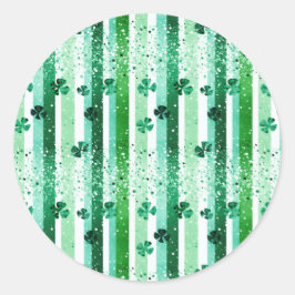 Adesivo Classic Green White Vertical Stripes Shamrocks