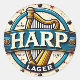 Adesivo Classic Harp Lager Beer Logo Round