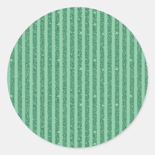 Adesivo Classic Jade Green Glitter Style Vertical Stripes (Frente)