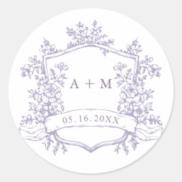 Adesivo Classic Lavender Floral Crest Monograms