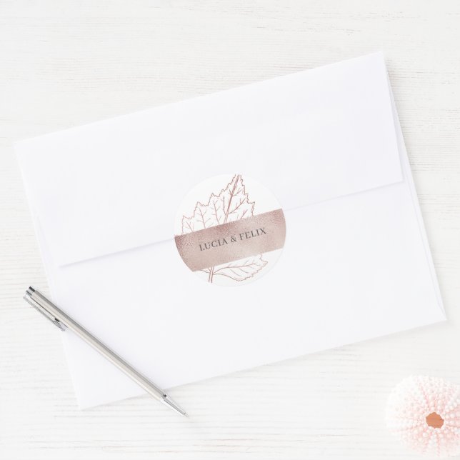 Adesivo Classic Matt Rosa Dourado deixa casamento (Envelope)
